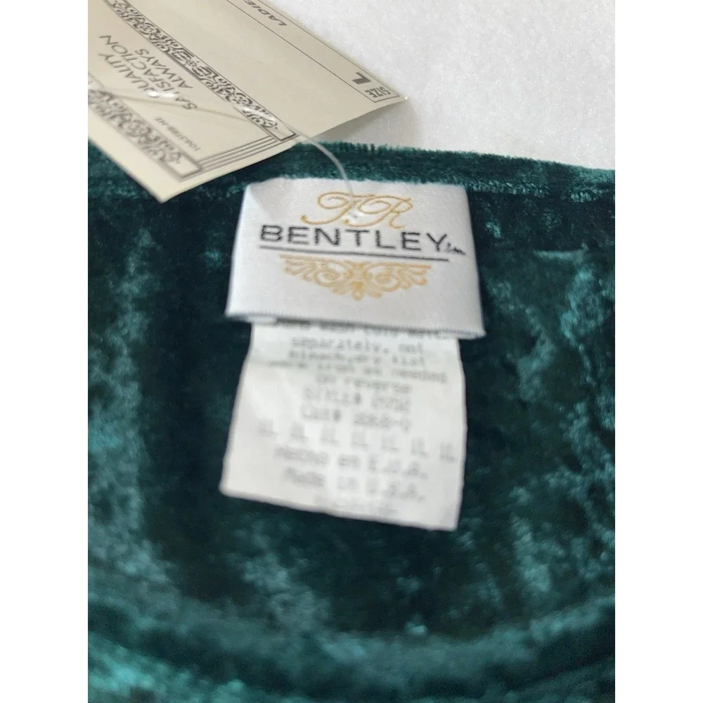 TR Bently Floral Blouse & Pant Set Emerald Green Crushed Velvet Size Large New - Picture 2 of 16
